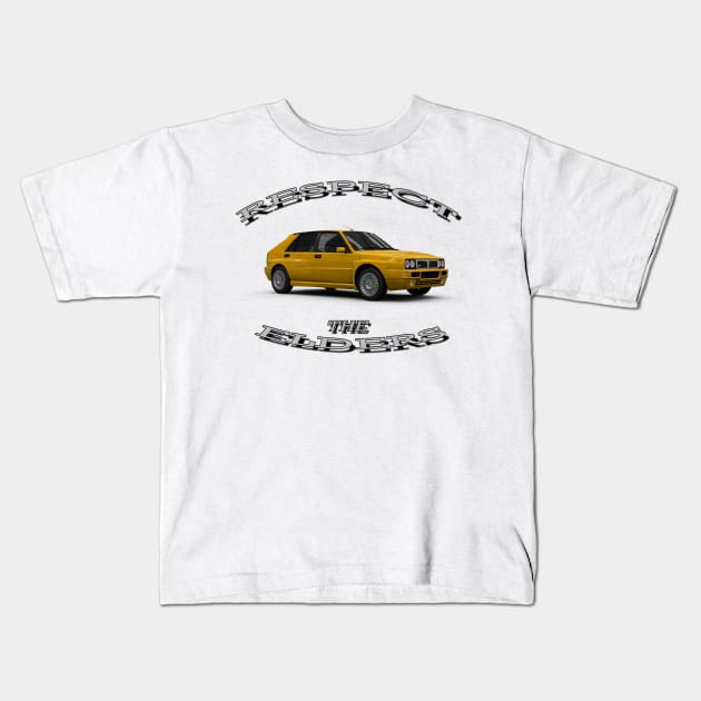 Lancia Delta Integrale 'Respect The Elders' Kids T-Shirt by CarEnthusast